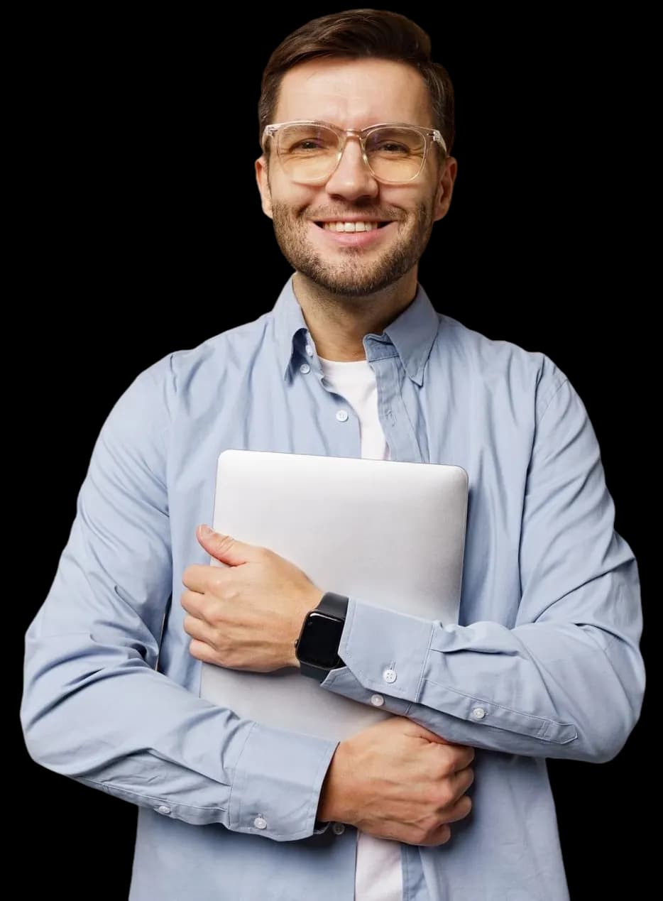 Professionnel avec ordinateur portable